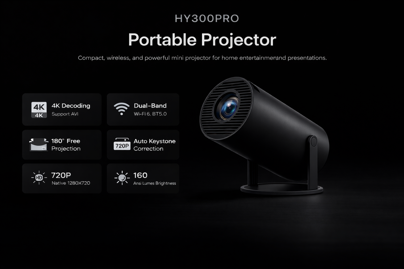 HY300 Portable Projector Home Theater